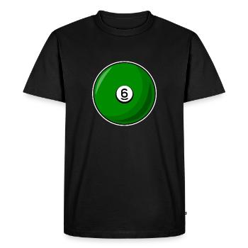 Boule de billard 6 vert Billard six - T-shirt Premium bio Homme - noir - Devant - Nico (187cm)