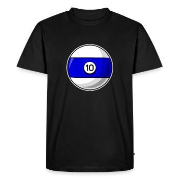 Boule de billard 10 Billard bleu dix - T-shirt Premium bio Homme - noir - Devant - Nico (187cm)