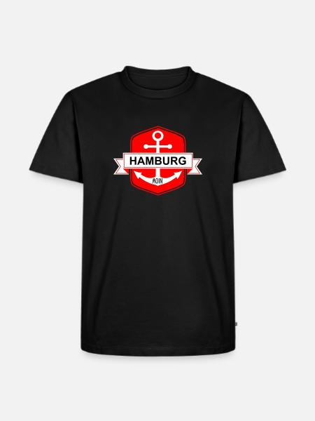 Hamburger Ankerplatz - Männer Premium Bio T-Shirt - Schwarz