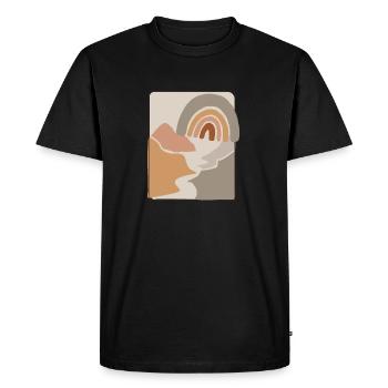Désert et soleil - T-shirt Premium bio Homme - noir - Devant - Nico (187cm)