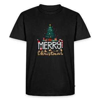 Christmas 24.12. Christmas Tree Holy Night Holy - Men's Premium Organic T-Shirt - black - Front - Nico (187cm)