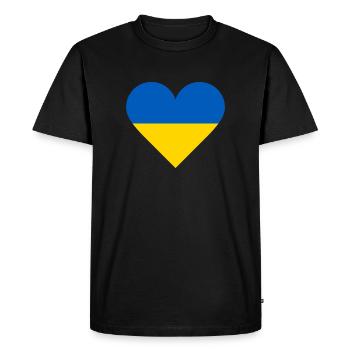 Je soutiens l’Ukraine - T-shirt Premium bio Homme - noir - Devant - Nico (187cm)