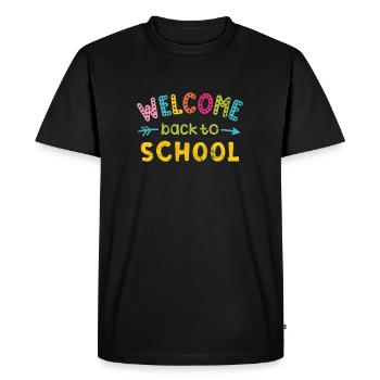 TO SCHOOL SCHOOL START SCHOOL DAY SCHOOLCHILD SAYINGS - Men's Premium Organic T-Shirt - black - Front - Nico (187cm)