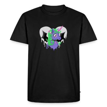 Creepy Cute Unicorn 2 - T-shirt Premium bio Homme - noir - Devant - Nico (187cm)