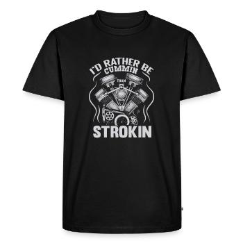 Je préfère être cummin que strokin Design - T-shirt Premium bio Homme - noir - Devant - Nico (187cm)