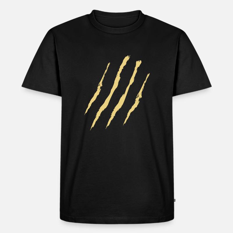 claw marks - Männer Premium Bio T-Shirt - Schwarz
