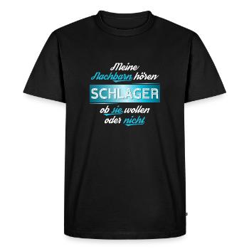 Mes voisins écoutent de la musique pop - T-shirt Premium bio Homme - noir - Devant - Nico (187cm)