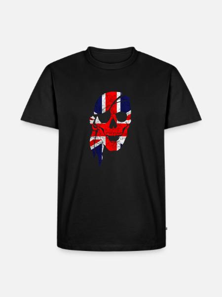 Skull Union Jack Flag Nation Gift - Men's Premium Organic T-Shirt - black