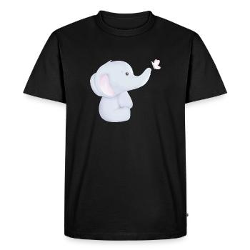 Little elephant cartoon - Men's Premium Organic T-Shirt - black - Front - Nico (187cm)