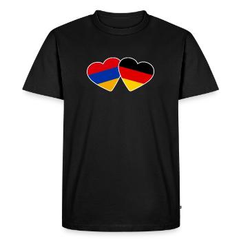 Armenia Germany Heart Armenia Flag Armenian - Men's Premium Organic T-Shirt - black - Front - Nico (187cm)