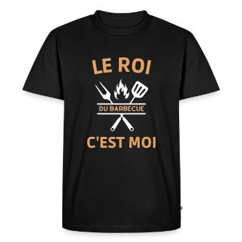 Humour barbecue grillade jardin roi du barbecue - T-shirt Premium bio Homme - noir - Devant - Nico (187cm)