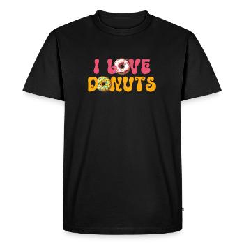 Ich liebe Donuts - Donuts Liebhaber Spruch - Männer Premium Bio T-Shirt - Schwarz - Vorne - Nico (187cm)