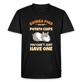 GUINÉE PIG: Guinée Pigs Are Like Potato Chips - T-shirt Premium bio Homme - noir - Devant - Nico (187cm)