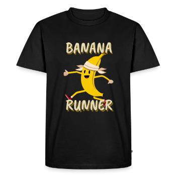 Banana Jogging Marathon Banana Runner - T-shirt Premium bio Homme - noir - Devant - Nico (187cm)
