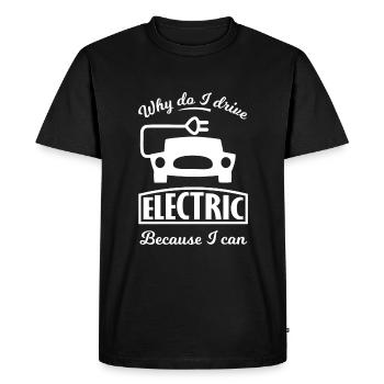 La voiture électrique - T-shirt Premium bio Homme - noir - Devant - Nico (187cm)