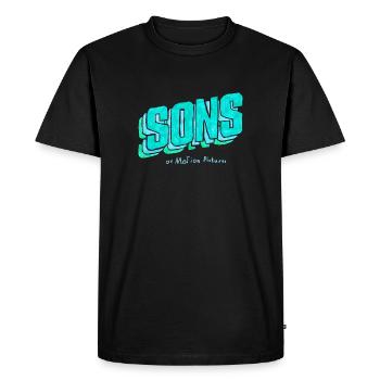 SONS "Nordlichter" Black Edition - Männer Premium Bio T-Shirt - Schwarz - Vorne - Nico (187cm)