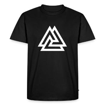 Valknut, Odin, Symbole, Viking, Nordique, Celtes - T-shirt Premium bio Homme - noir - Devant - Nico (187cm)