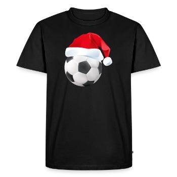 Père Noël Soccer Ball - Christmas Boys Kids Xmas - T-shirt Premium bio Homme - noir - Devant - Nico (187cm)
