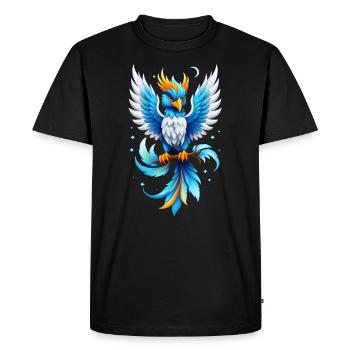 phenix - phoenix - oiseau de feu - T-shirt Premium bio Homme - noir - Devant - Nico (187cm)
