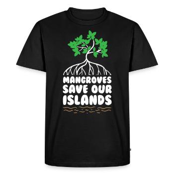 Mangroves Save Our Island - Men's Premium Organic T-Shirt - black - Front - Nico (187cm)