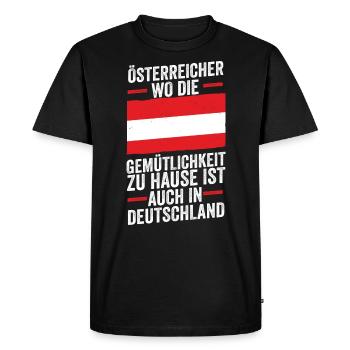 Austrian German Austria - Men's Premium Organic T-Shirt - black - Front - Nico (187cm)