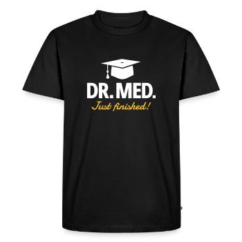 Doctor mortarboard - Men's Premium Organic T-Shirt - black - Front - Nico (187cm)