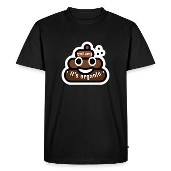 Pas de panique c’est du caca bio emoji - T-shirt Premium bio Homme - noir - Devant - Nico (187cm)