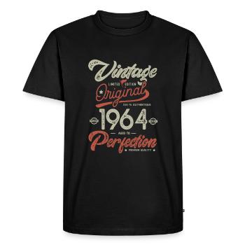 1964 Vintage Birthday Born 1964 - Men's Premium Organic T-Shirt - black - Front - Nico (187cm)