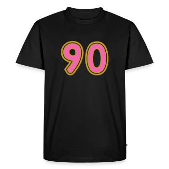 90. 90 YEARS. 90TH ANNIVERSARY. 90TH ANNIVERSARY. - Men's Premium Organic T-Shirt - black - Front - Nico (187cm)