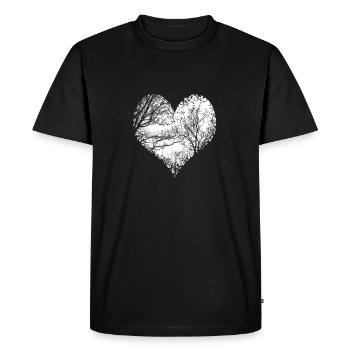 sac coton bio coeur végétal - T-shirt Premium bio Homme - noir - Devant - Nico (187cm)