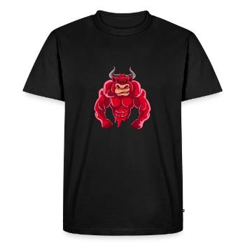 Coffret d'entraînement Bodybuilder Sport Fitness Gym - T-shirt Premium bio Homme - noir - Devant - Nico (187cm)