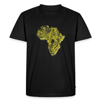 Symbole de l'Afrique en camouflage zébré - T-shirt Premium bio Homme - noir - Devant - Nico (187cm)