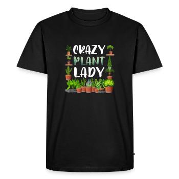 Crazy Plant Lady - Men's Premium Organic T-Shirt - black - Front - Nico (187cm)