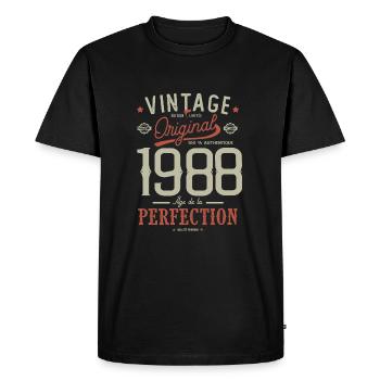 Age perfection 1988, birthday 33 years - Men's Premium Organic T-Shirt - black - Front - Nico (187cm)