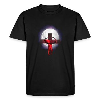 Échange - T-shirt Premium bio Homme - noir - Devant - Nico (187cm)