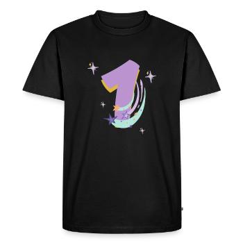 1 er anniversaire espace - T-shirt Premium bio Homme - noir - Devant - Nico (187cm)