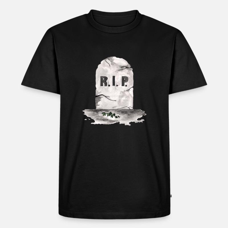 Rest in Peace Grabstein RIP - Männer Premium Bio T-Shirt - Schwarz