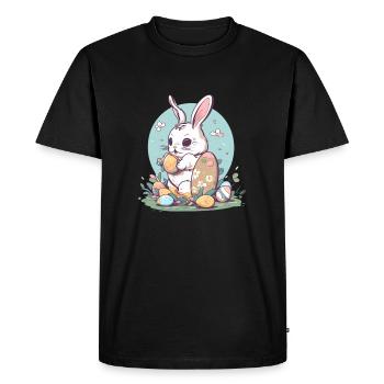 Lapin de Pâques - T-shirt Premium bio Homme - noir - Devant - Nico (187cm)