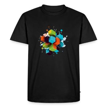 Cubes - Men's Premium Organic T-Shirt - black - Front - Nico (187cm)