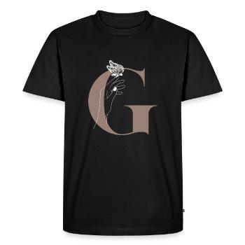 letter G Magic butterfly - Men's Premium Organic T-Shirt - black - Front - Nico (187cm)