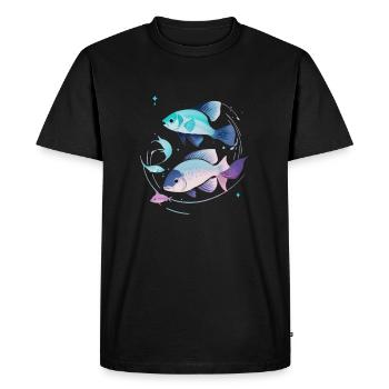 Poissons - T-shirt Premium bio Homme - noir - Devant - Nico (187cm)