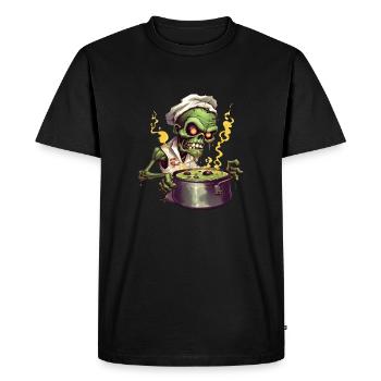 Zombie Cook - Men's Premium Organic T-Shirt - black - Front - Nico (187cm)