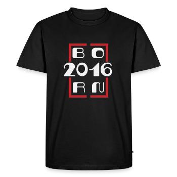 Born in 2016 - Anniversaire 2016 - T-shirt Premium bio Homme - noir - Devant - Nico (187cm)