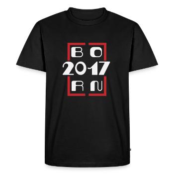 Born in 2017 - Anniversary 2017 - Men's Premium Organic T-Shirt - black - Front - Nico (187cm)