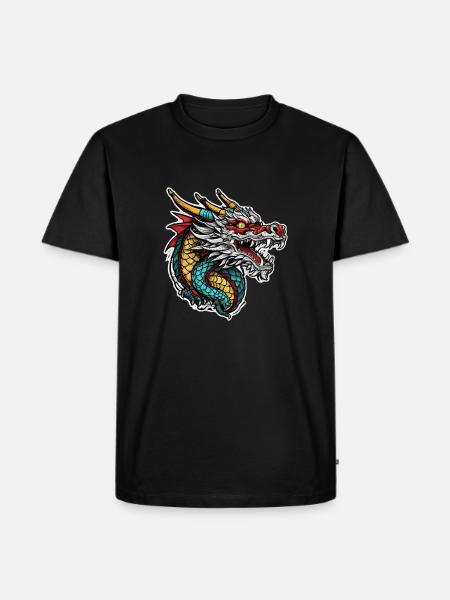 Asian Dragon - Japan - Chinese - Men's Premium Organic T-Shirt - black