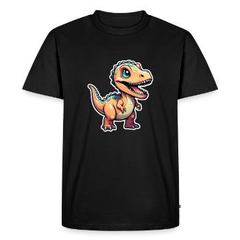 dinosaure dessin animé - T-shirt Premium bio Homme - noir - Devant - Nico (187cm)