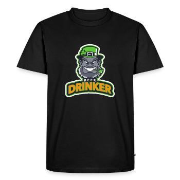 Beer Drinker - T-shirt Premium bio Homme - noir - Devant - Nico (187cm)