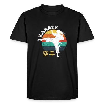 Karate Girl - Men's Premium Organic T-Shirt - black - Front - Nico (187cm)
