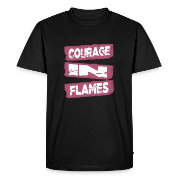 La bravoure en action Vaincre les peurs Service d’incendie - T-shirt Premium bio Homme - noir - Devant - Nico (187cm)