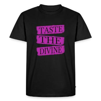 Combinaisons de saveurs Déclaration Manger avec bonheur - T-shirt Premium bio Homme - noir - Devant - Nico (187cm)